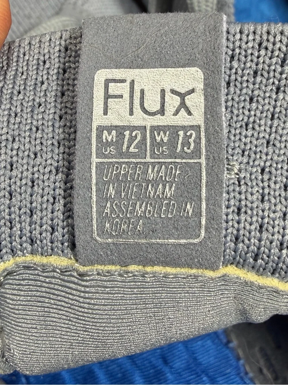 Flux Footwear Adapt Trainer Gray White Mens 12 Athletic Casual Knit Shoes